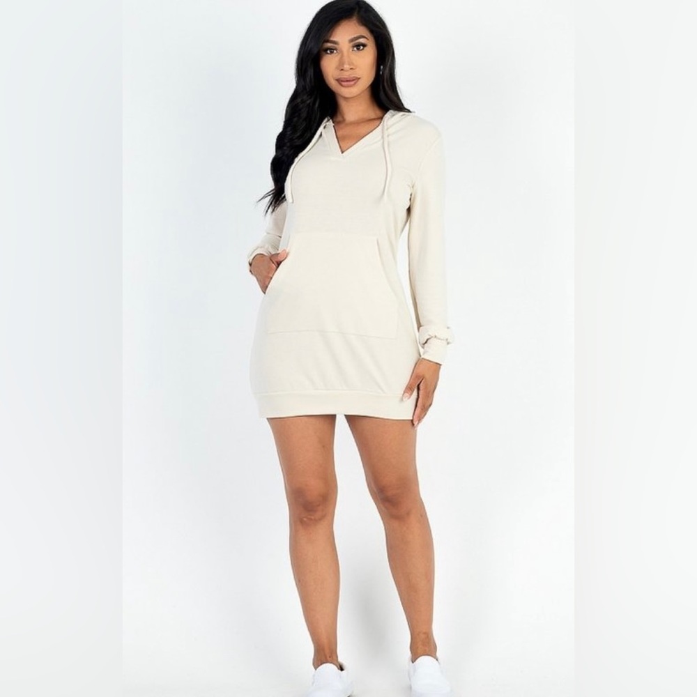 French terry hoodie dress